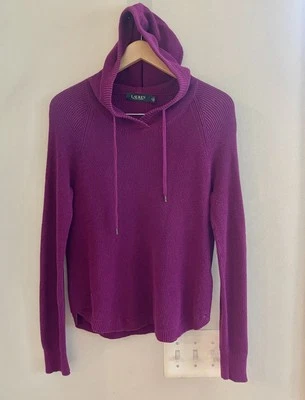 Lauren Ralph Lauren Sudadera con Capucha Para Mujer M Algodón Fucsia Pullover Suéter San Valentín Foto 1 de 4