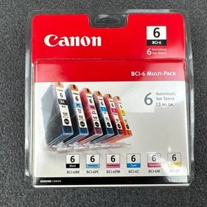 GENUINE CANON BCI-6 BLACK/COLOR INK CARTRIDGES Set Multi Pack 4705A018 SEALED - Picture 1 of 7