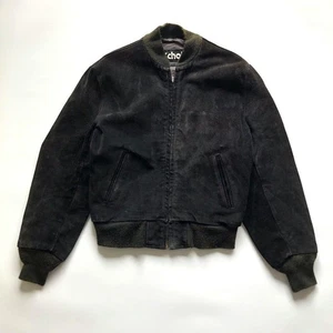 Size 40 Schott Suede Bomber Jacket Black Short Leather - Picture 1 of 9