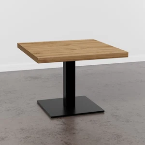 Gastro Loungetisch 60x60 cm | Eiche Rom Natur | Gusseisengestell - Bild 1 von 4