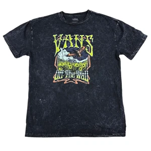 Van's Women's "Off The Wall" Sunflower Eagle Tee in Distressed Black Medium - Picture 1 of 5