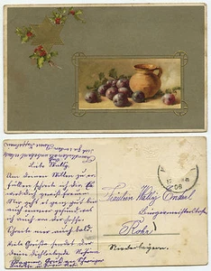 31795 - Glückwunschkarte, gelaufen 1908 - Imagen 1 de 1