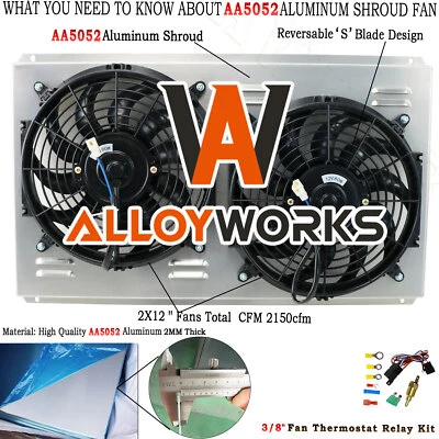 Aluminum Radiator Shroud Fan For GMC Jimmy 4.3L V6 /Chevrolet Blazer S10 1996-05 Foto 1 de 4