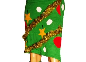 Mujer ÁRBOL Falda Estrella Guirnalda Fea Navidad Suéter Fiesta Talla Grande 3X XL NUEVA - Imagen 1 de 2