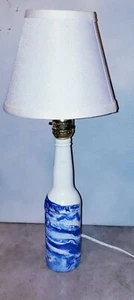 Blue Table Lamp, Blue Desk Lamp, Blue Bedside Bottle Lamp With Shade - Picture 1 of 7