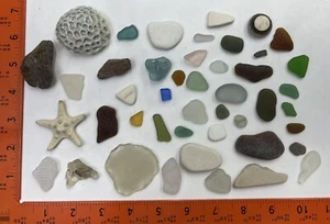 Sea Glass, Pottery, Amber , Coral and more Great pieces lovely colors - Picture 1 of 7