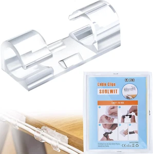 50 Pcs Self Adhesive Cable Management Clips, Cable Organizers Sticky Wire Clips - Afbeelding 1 van 12