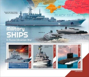 2025 04- LIBERIA- MILITARY SHIPS 3V complet set MNH/** - Picture 1 of 1