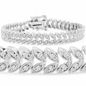 1 Carat Diamond Tennis Bracelet in Platinum Overlay by SuperJeweler (7 inches) - Picture 1 of 4