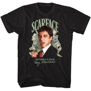 Scarface Movie Diamond Ring 100's Tony Montana The World Is Yours Men's T-Shirt - Picture 1 of 5