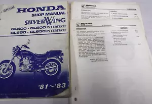 81-83 HONDA GL500 GL650 INTERSTATE SILVERWING TALLER MANUAL DE SERVICIO DE REPARACIÓN O533-7G - Imagen 1 de 13