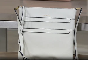 Vera Bradley - Mallory Hipstertasche mit dreifachem Reißverschluss aus Leder - weiße Pfingstrose - Bild 1 von 4