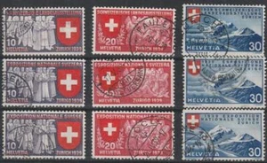 Schweiz 1939 gestempelt MiNr. 335-343 komplette Serie Landesausstellung Zürich I - Bild 1 von 1