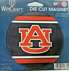 NCAA Auburn Tigers 4 inch Diameter Stripe Auto Magnet by WinCraft - Picture 1 of 1