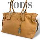 TOD'S Shoulder Bag Hand Leather Camel women's USED FROM JAPAN