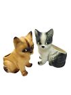 Inarco Japan - Two Vintage Expressive Cat Kitten Planters Figurines 6.5" Tall