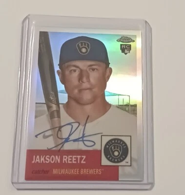 2022 Topps Platinum Anniversary Auto Jackson Reetz RC Silver /199 BREWERS - Image 1 of 2
