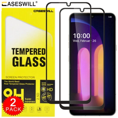 For LG V60 ThinQ 5G UW Caseswill Full Coverage Tempered Glass Screen Protector - Image 1 of 4