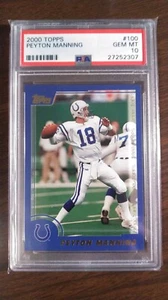 2000 Topps #100 Peyton Manning Colts graded PSA 10 Gem Mint Pop. 12 - Picture 1 of 1