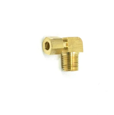 1/4 Tube OD Compression x 1/4 Male NPT Elbow 90 Deg Fitting Adapter Gas Water - Image 1 of 4