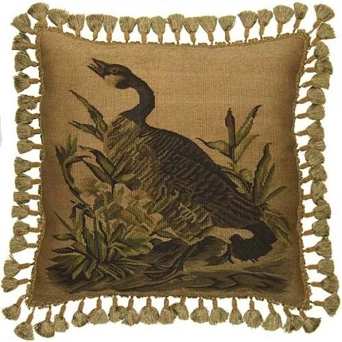 Exquisite Aubusson Goose Pillow for Country Decor - Image 1 of 1