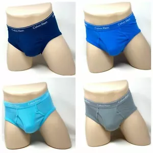 Calvin Klein 4 Pack Cotton Slips Briefs Blue Gray Navy Underwear Men's, S - Picture 1 of 7