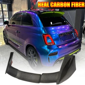 For FIAT 500 Abarth 595 2010-2020 REAL CARBON Rear Roof Spoiler Top Wing Lip - Picture 1 of 11