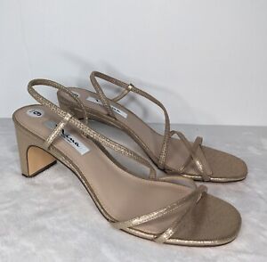 NEW NINA Gizel Taupe Gold Strappy Sandal Heels - Size 9