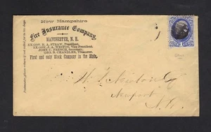 US #134 Bank Note Grill 1c Franklin Fire Insurance Manchester Advertising Cover - Picture 1 of 3