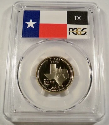 2004-S 25c CLAD PCGS PR70DCAM TEXAS QUARTER PROOF DEEP CAMEO PR 70 DC - Image 1 of 3