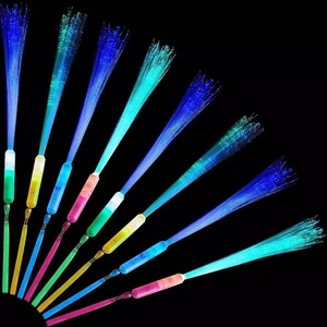 20PCS 3 Modes Light Up Fiber Optic Sticks LED Wands DJ Flashing Glow Wedding - Picture 1 of 15
