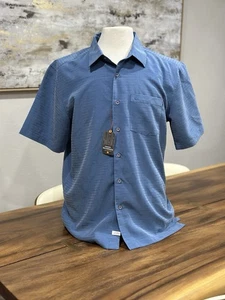 Quicksilver Waterman NWT Men's Medium Centinela 4 Blue Button Up Shirt - Picture 1 of 14