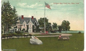 Pelham Bay Park Inn, New York 1917 Postkarte mit Damen auf Felsen - Bild 1 von 2