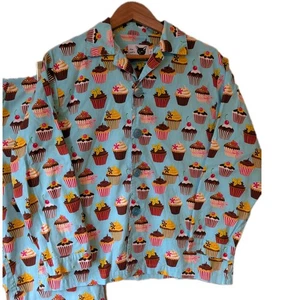 The Cat's Pyjama Set 2-teilig Let Them Eat Kuchen Cupcake Baumwolle USA Damen Small - Bild 1 von 13