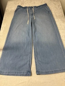 American Eagle Low Rise Ultra Wide Leg Jeans Damen XL blau helle Waschung - Bild 1 von 17