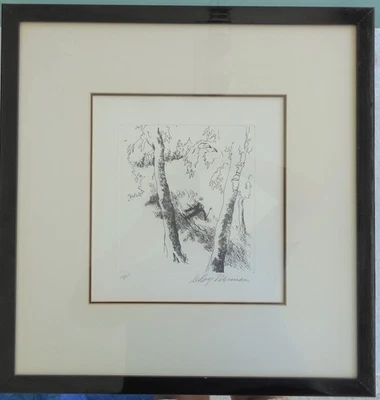 LeRoy Neiman Etching from Skiing Suite "Between the Trees" 1972 Signed Numbered - Image 1 of 4