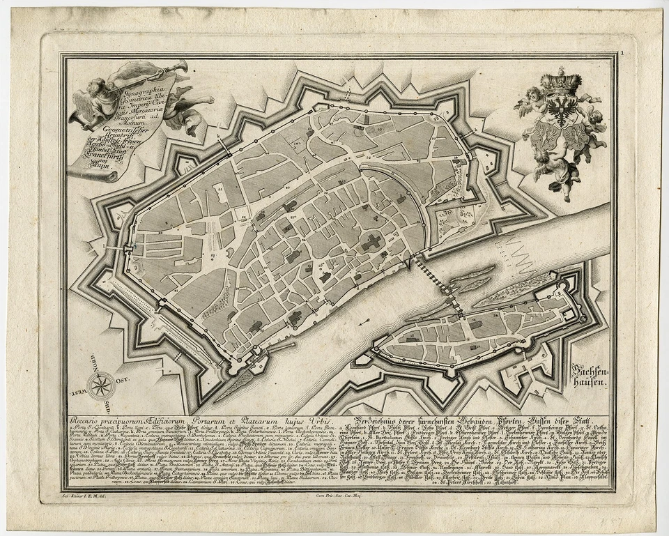 Antique Print-GATE-STREET-FRANKFURT AM MAIN-GERMANY-Kleiner-Heumann-1738 - Image 1 of 1