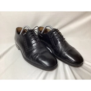 Adolfo Hergestellt in Italien Herren Schwarz Leder Kappe Zehe Oxford Elegant Schuhe - Bild 1 von 10