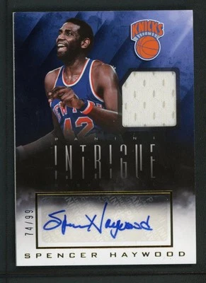 2013-14 SPENCER HAYWOOD 74/99 AUTO JERSEY PANINI INTRIGUE AUTOGRAPHS - Image 1 of 2