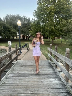 Sherri Hill без бретелек лаванды официальное платье размер 0 - Изображение 1 из 4