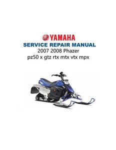 Yamaha Phazer Service Manual | 2008 | PZ50 X GTZ RTX MTX VTX MPX | USB & Link - Imagen 1 de 11
