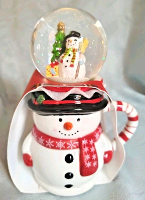 Christmas Holiday Mug Snowman Snow Globe Lid Mug is Microwave/Dishwasher Safe - Image 1 of 4
