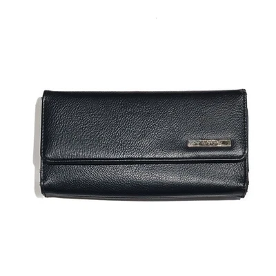 Kenneth Cole Reaction Vintage Black Synthetic Leather Trifold Wallet for Women - Image 1 of 4