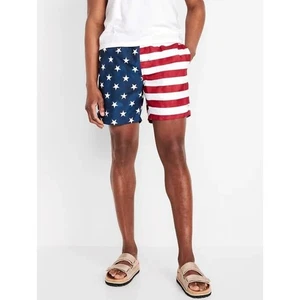 NWT Old Navy Mens Swim Trunks American Flag Stars and Stripes 4th July XL - Picture 1 of 8