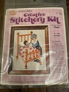 Crown Arts Creative Stitchery Kit “Grandma” No 4008 8x10 NOS - Picture 1 of 5