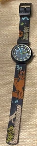 Scooby Doo Flik Flak Black Water ResistantAluminum Swiss Made Watch VINTAGE READ - Picture 1 of 2