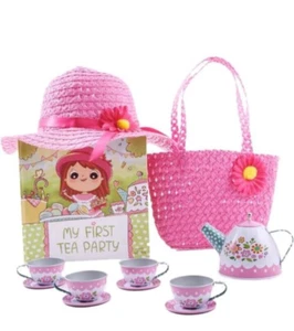 My First Tea Party Gift Set 12-Piece Set Includes Book Tea Set Hat & Purse - Picture 1 of 4
