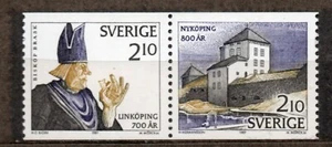 SWEDEN/1987/MNH/SC#1641-1642/ MEDIEVAL TOWNS / PAIR - Picture 1 of 1