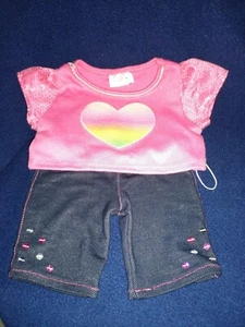 Build A Bear HERZ SEQUENZ SHIRT BLAUE LEGGINGS MIT SEQUENZ. 10 - Bild 1 von 6