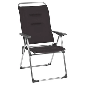 Lafuma Alu Cham Padded Foldable Camping Mesh Sling Reclining Armchair, Acier - Picture 1 of 7